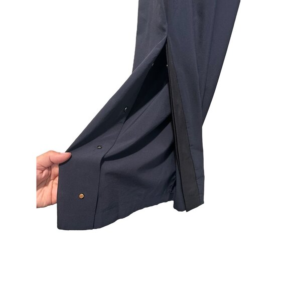 Athleta Gramercy Track Trouser Pants Women 12 Blue Wide Leg Flare Office Classic - Picture 14 of 16